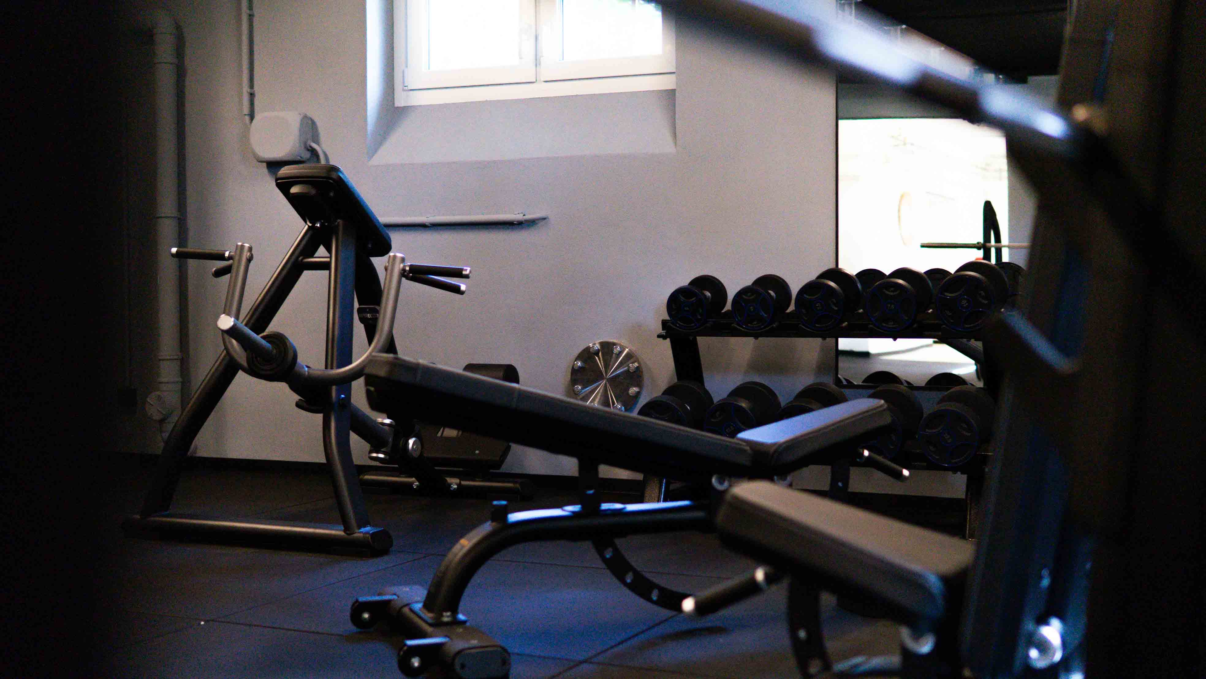 Smith Machine und Trainingsbank